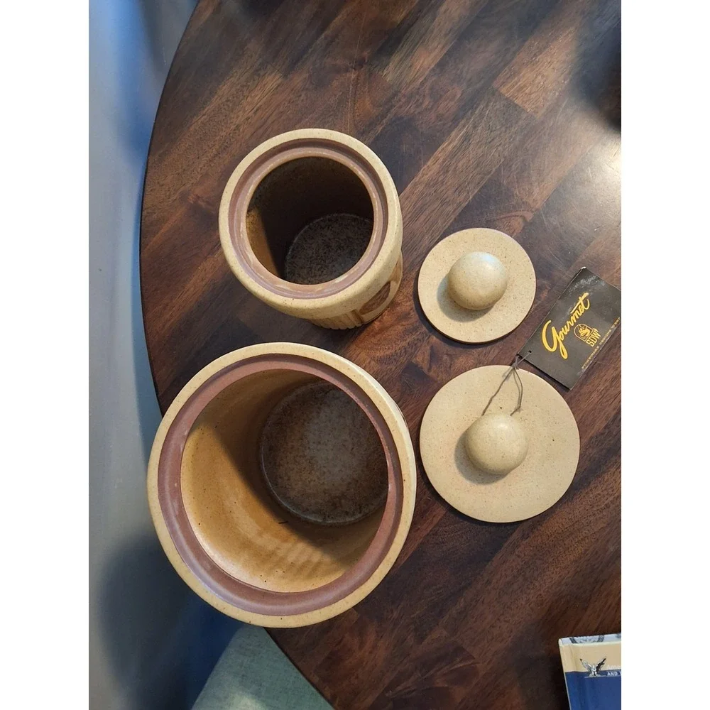 Vintage 1970's Studio Pottery Canisters Designed By Stoneware Designs West.